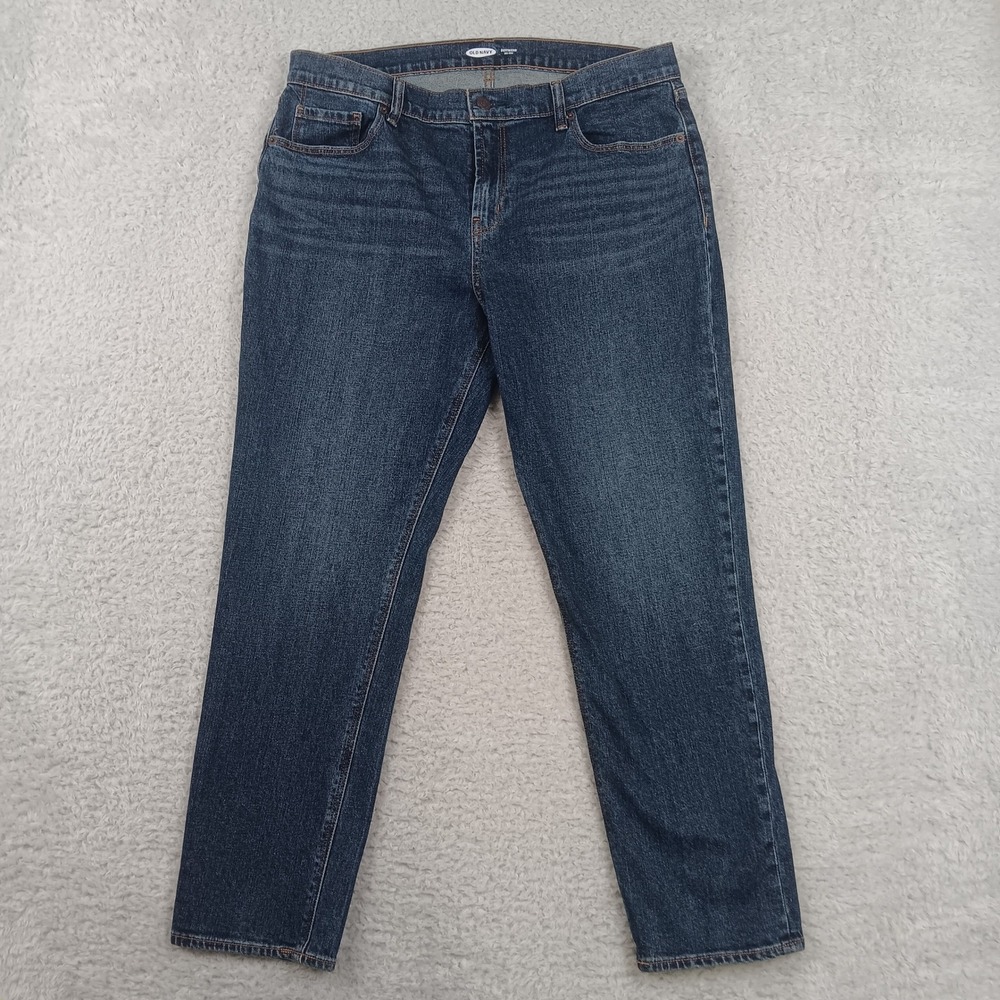 Old Navy Boyfriend Jeans Womens 12 Dark Wash Mid-Rise Relaxed Denim 610932-00